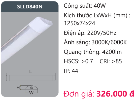 ĐÈN LED ỐP TRẦN CHỤP MICA DUHAL SLLD840N