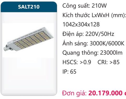  ĐÈN ĐƯỜNG LED 210W DUHAL SALT210 