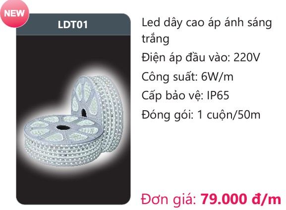 ĐÈN LED DÂY DUHAL ÁNH SÁNG TRẮNG LDT01