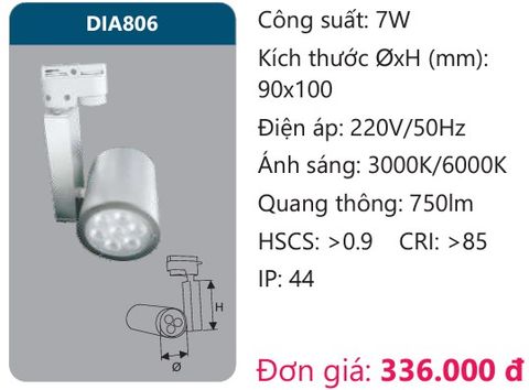  ĐÈN LED RỌI ĐIỂM GẮN THANH RAY DUHAL 7W DIA806 