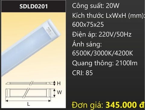  ĐÈN TUÝP BÁN NGUYỆT 0,6M (6 TẤC) LED 3 BA CHẾ ĐỘ ĐỔI MÀU 20W DUHAL SDLD0201 