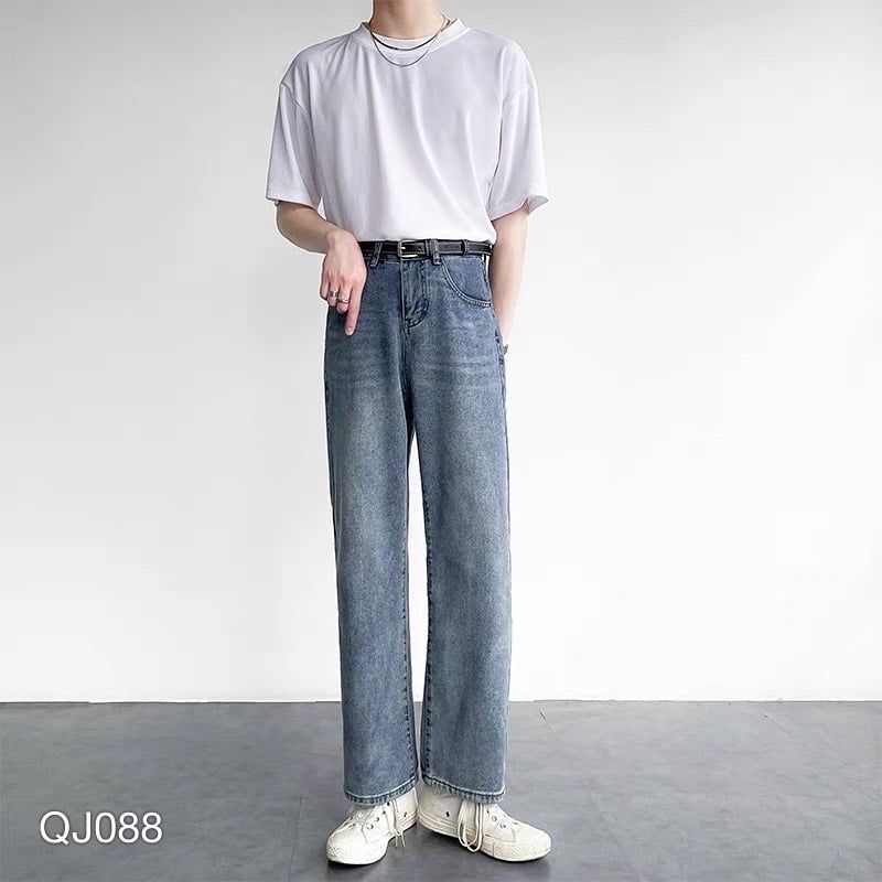 QUẦN JEAN BAGGY NAM WASH XANH BẠC  - QJ088-77