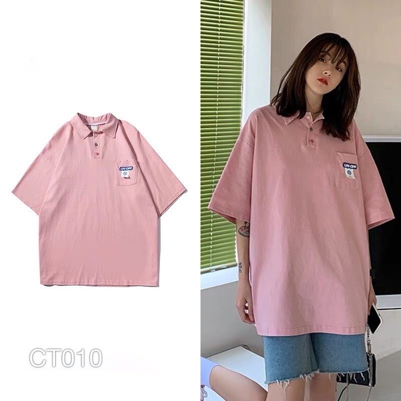 CT010 - ÁO THUN CỔ TRỤ PINK