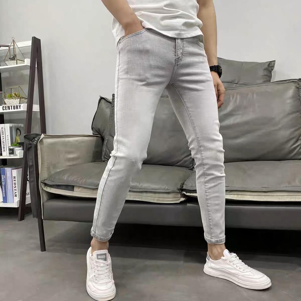 QUẦN JEAN NAM SLIM FIT XÁM BẠC _ QJ311