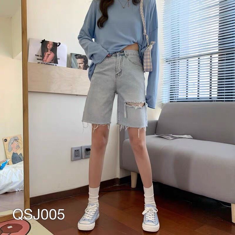 QSJ005 - QUẦN SHORT JEAN NỮ WASH RÁCH