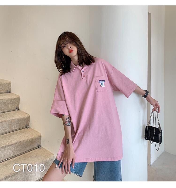 CT010 - ÁO THUN CỔ TRỤ PINK