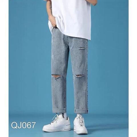 QJ067 - KBT.63 QUẦN JEAN BAGGY NAM RÁCH GỐI