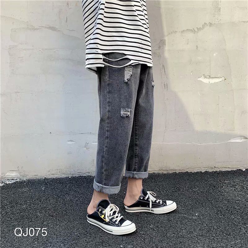 QJ075 - QUẦN JEAN BAGGY NAM WASH RÁCH