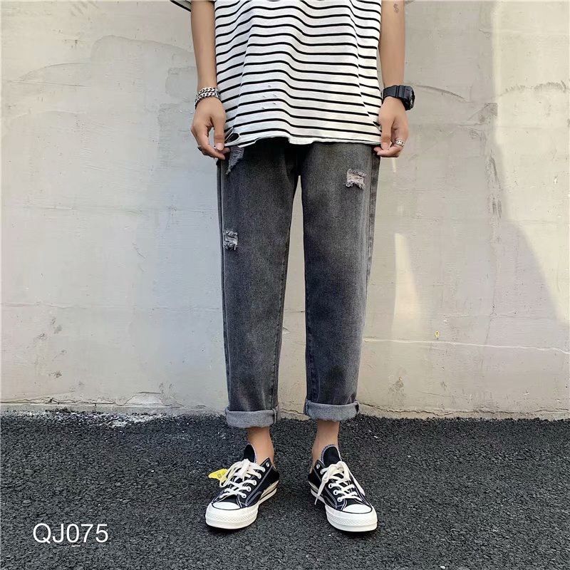 QJ075 - QUẦN JEAN BAGGY NAM WASH RÁCH