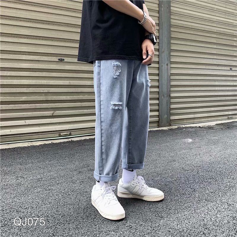 QJ075 - QUẦN JEAN BAGGY NAM WASH RÁCH