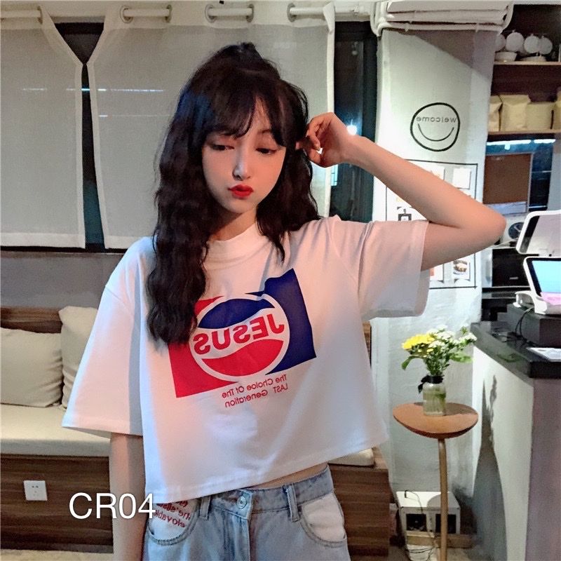 CR04 - ÁO THUN KIỂU NỮ CROPTOP JESUS