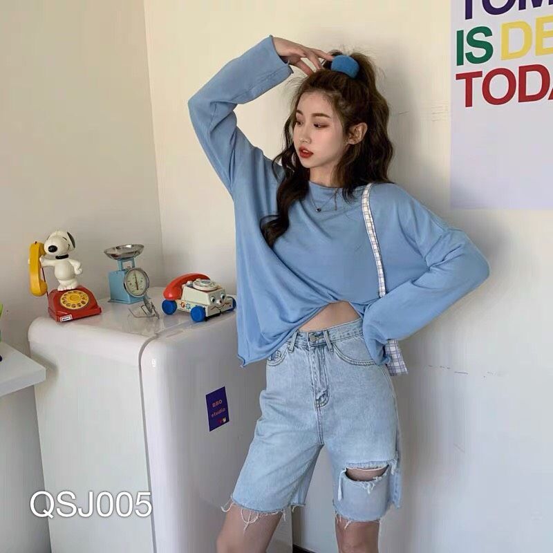 QSJ005 - QUẦN SHORT JEAN NỮ  WASH RÁCH