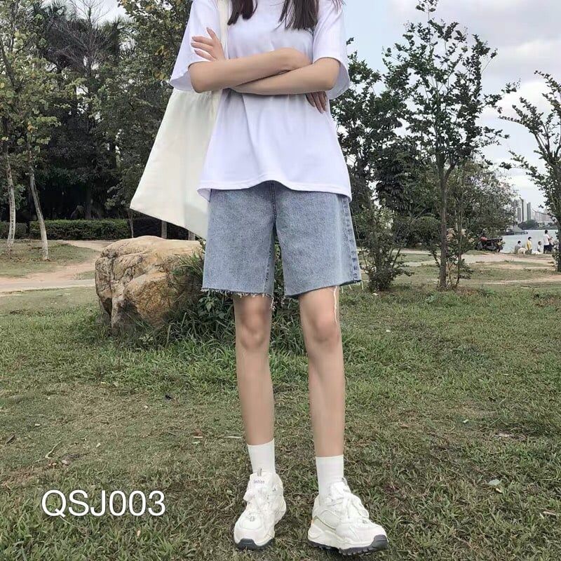 QSJ003 - QUẦN SHORT JEAN NỮ XANH BẠC