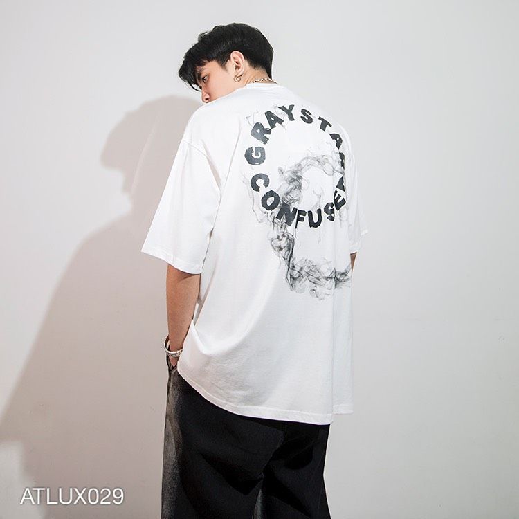 T-SHIRT IN CHỮ  GRAY STAR CONFUSED - ATLUX029