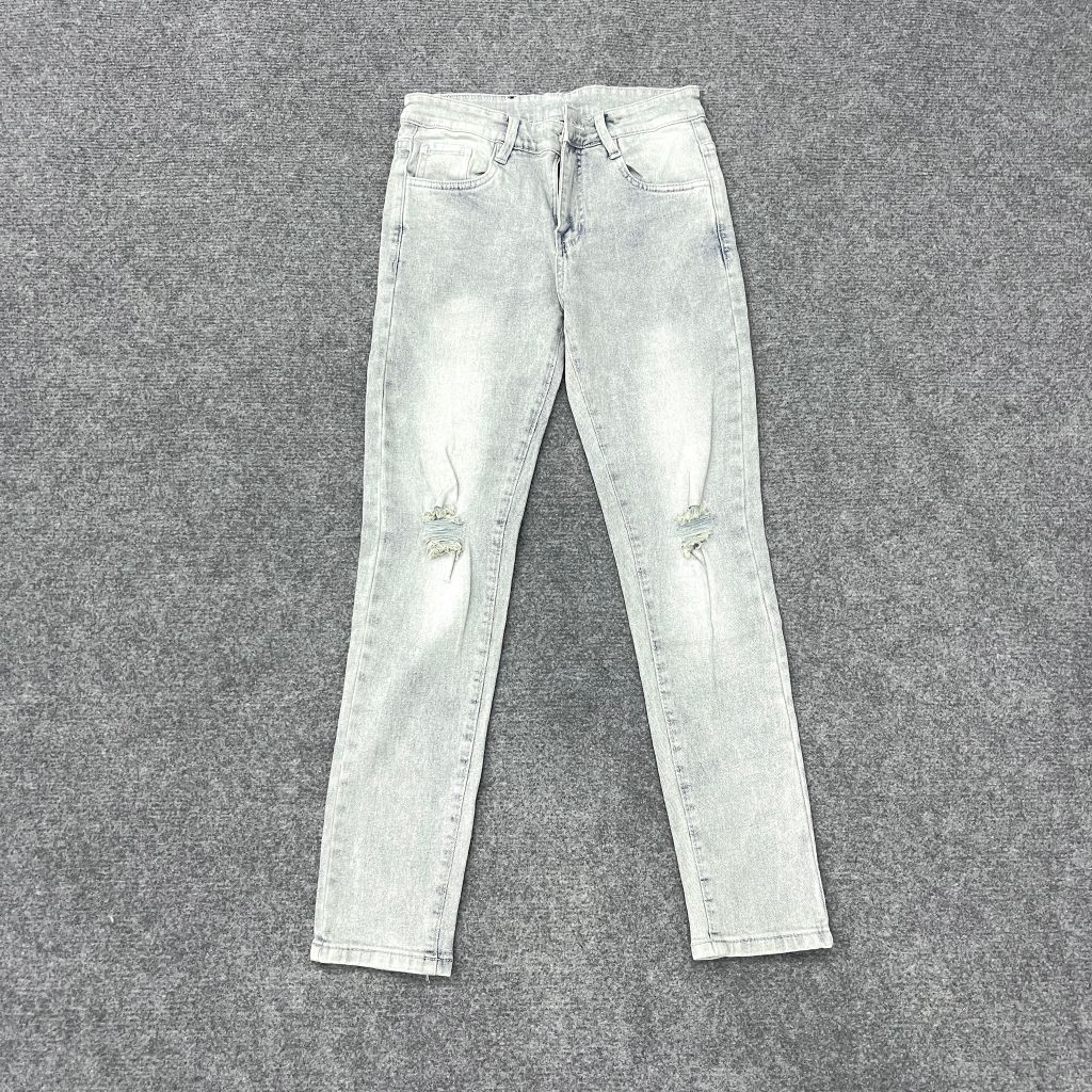 QUẦN JEAN NAM SLIM FIT XANH BẠC RÁCH _ QJ252