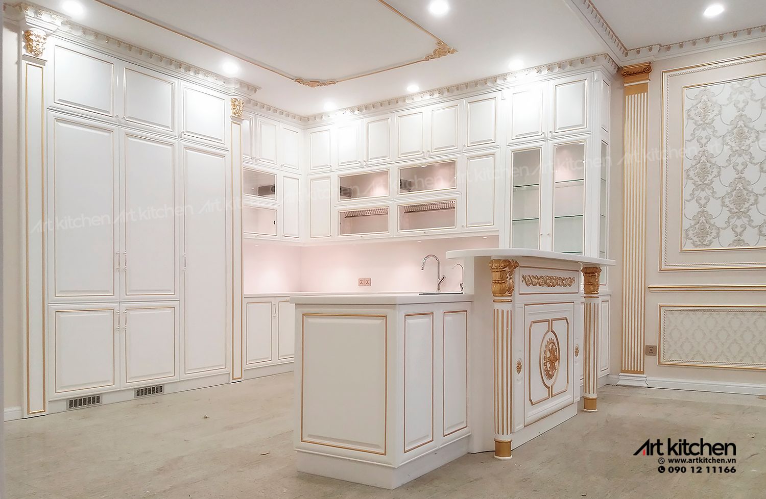 TỦ BẾP GỖ SỒI MỸ-S03