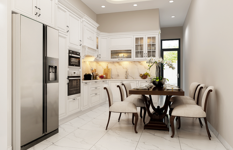  TỦ BẾP GỖ SỒI MỸ ĐẸP 