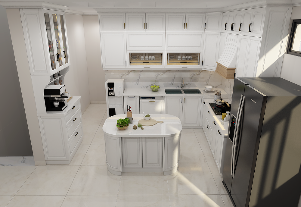 TỦ BẾP GỖ SỒI MỸ TÂN CỔ ĐIỂN ĐẸP