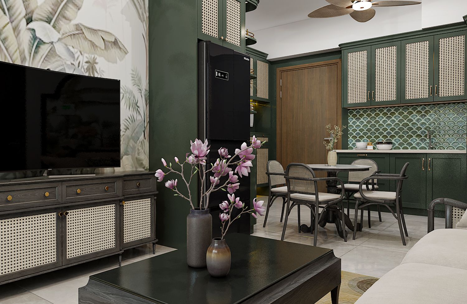 NỘI THẤT CĂN HỘ PHONG CÁCH ĐÔNG DƯƠNG