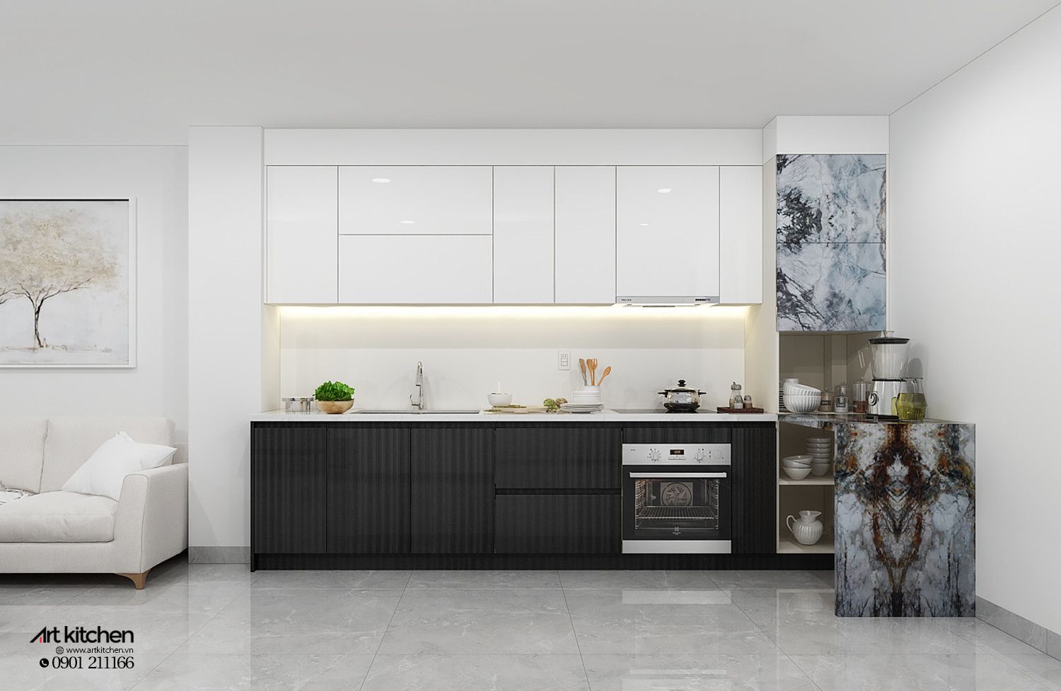 TỦ BẾP HIỆN ĐẠI-H15