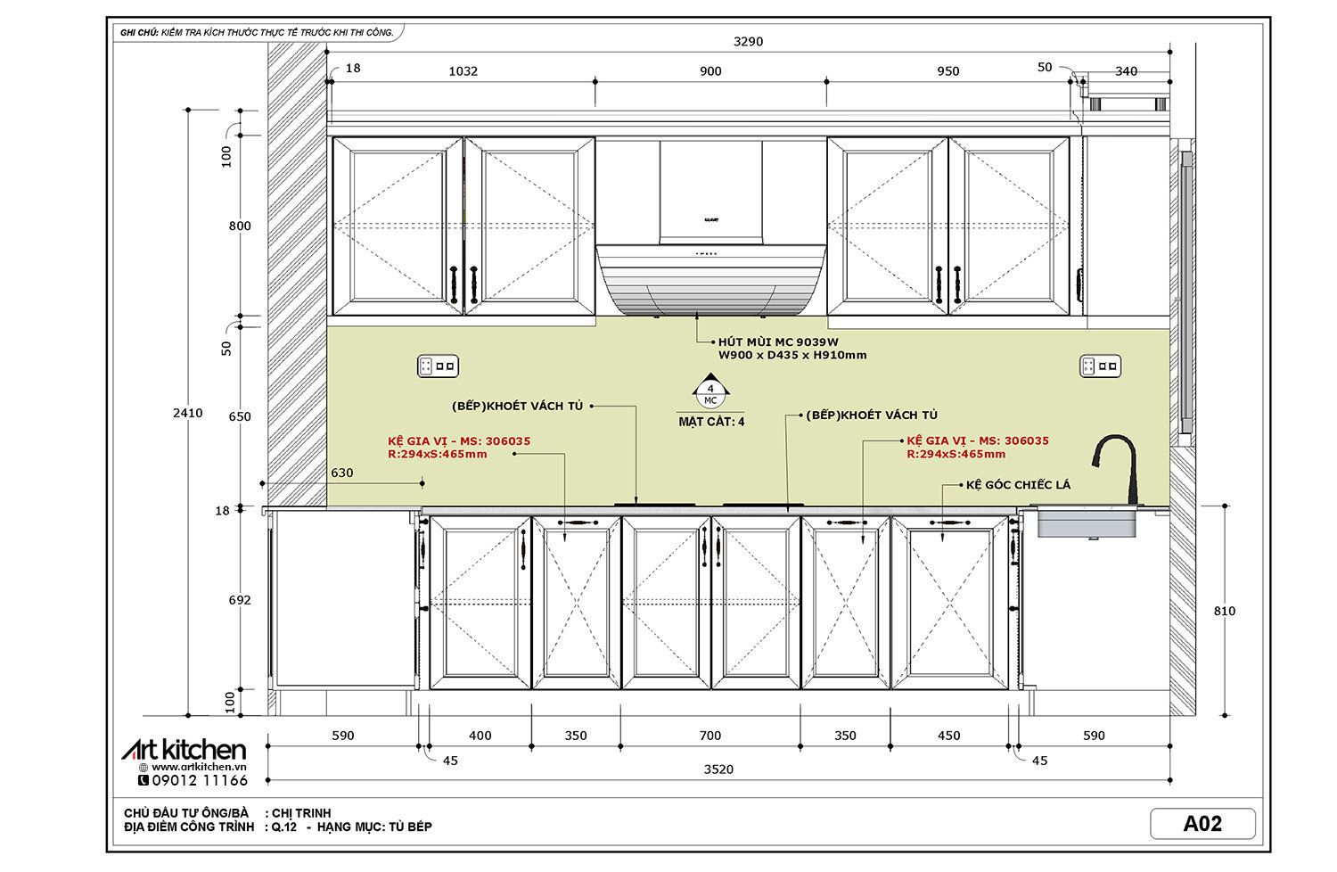 TỦ BẾP GỖ SỒI MỸ-S12