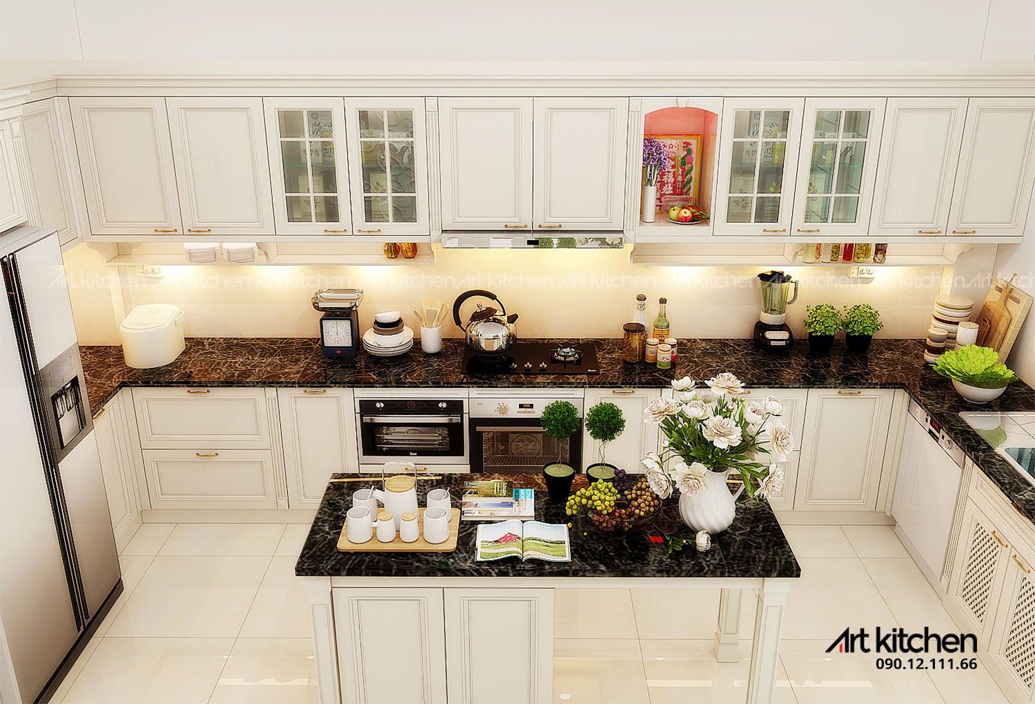 TỦ BẾP Gá» Sá»I MỸ - S02 (White Oak)