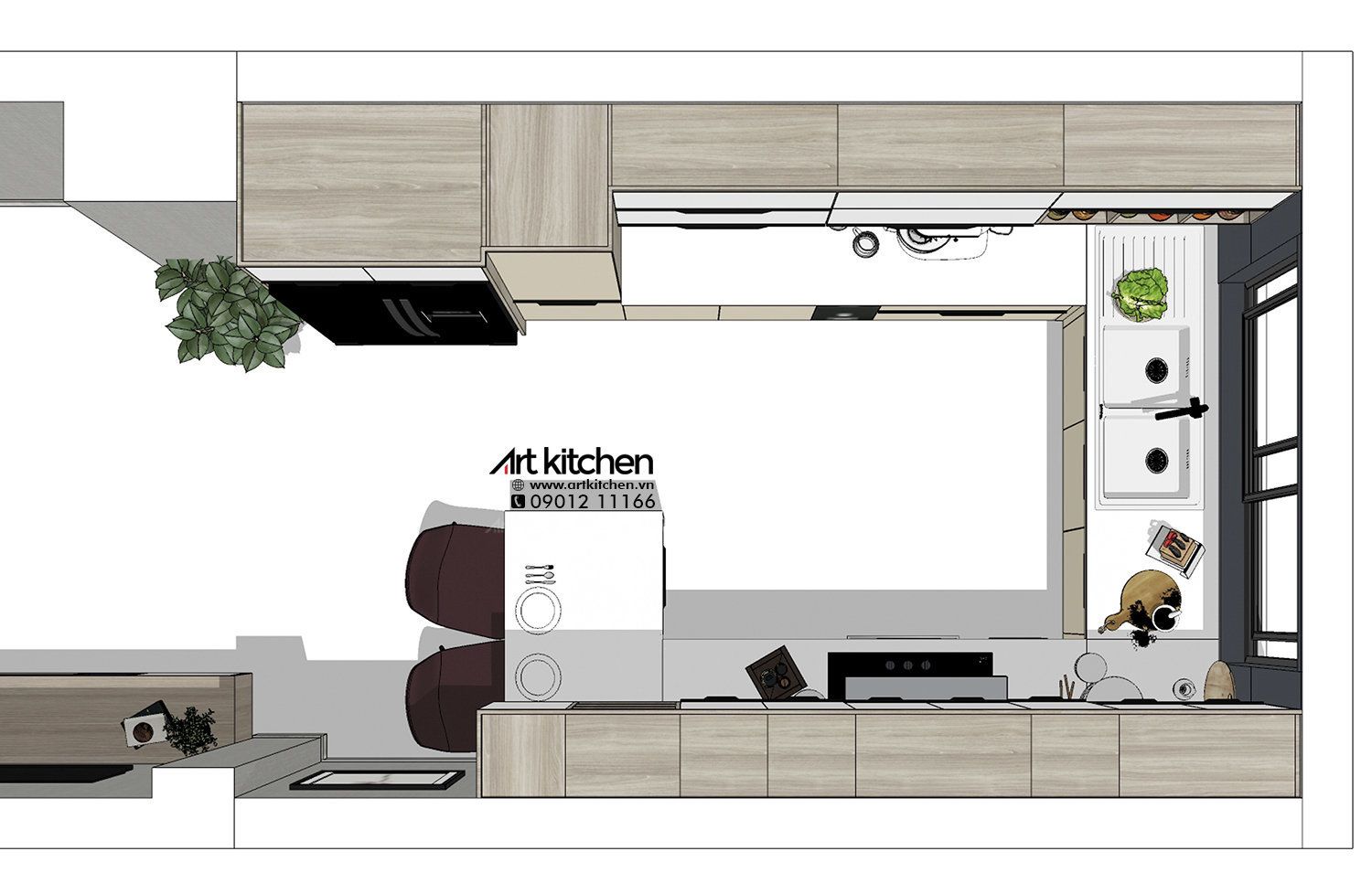 TỦ BẾP HIỆN ĐẠI-H13