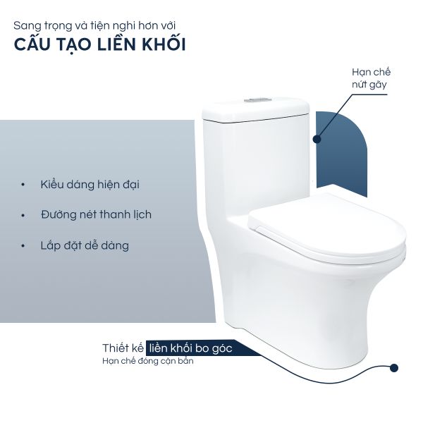 Bồn Cầu 1 Khối Draco T1113S Công Nghệ Xả Xoáy Typhoon Siêu Sạch Chất Liệu Sứ Cao Cấp Tuổi Thọ Lên Tới 30 Năm - Hàng Chính Hãng