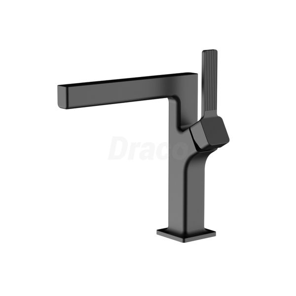 Vòi Lavabo Nóng Lạnh Draco F2163B Đồng Thau Phủ Sơn Tĩnh Điện Đen - Thiết Kế Tay Sọc