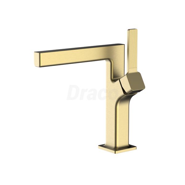 Vòi Lavabo Nóng Lạnh Draco F2163G Đồng Thau Mạ PVD Vàng - Thiết Kế Tay Sọc