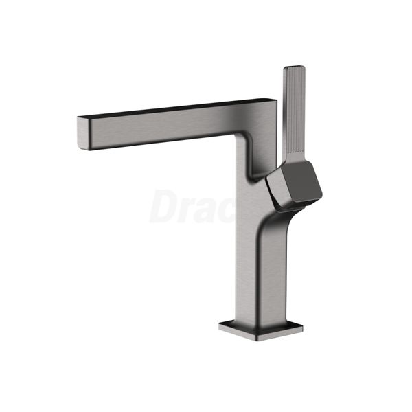 Vòi Lavabo Nóng Lạnh Draco F2163GR Đồng Thau Phủ PVD Xám - Thiết Kế Tay Sọc