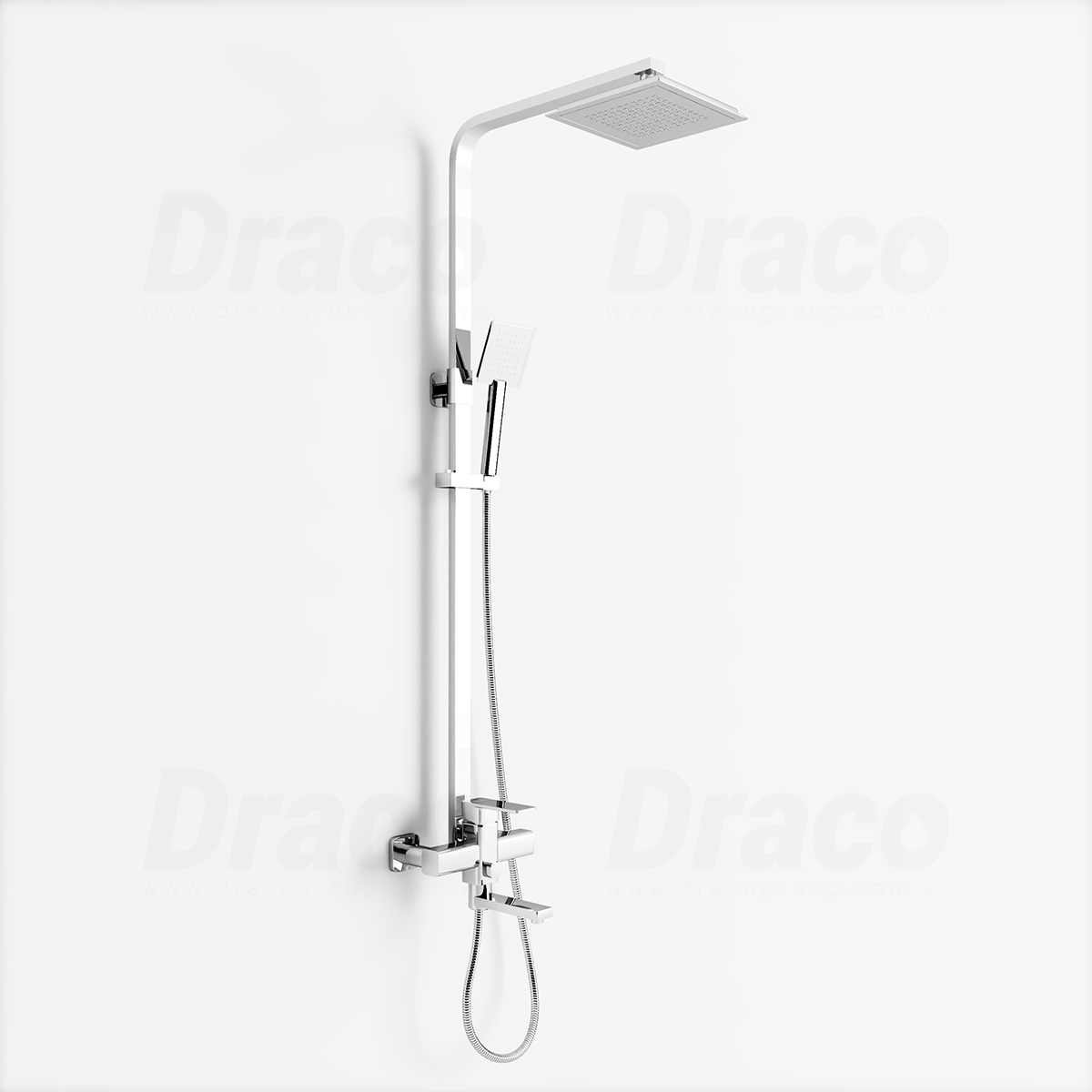 Sen Tắm Đứng Nóng Lạnh Đồng Thau Mạ Crom Draco F0116C