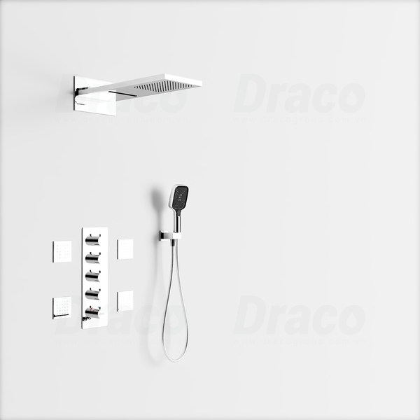 Sen Tắm Âm Tường Đồng Thau Mạ Crom Draco F0309C