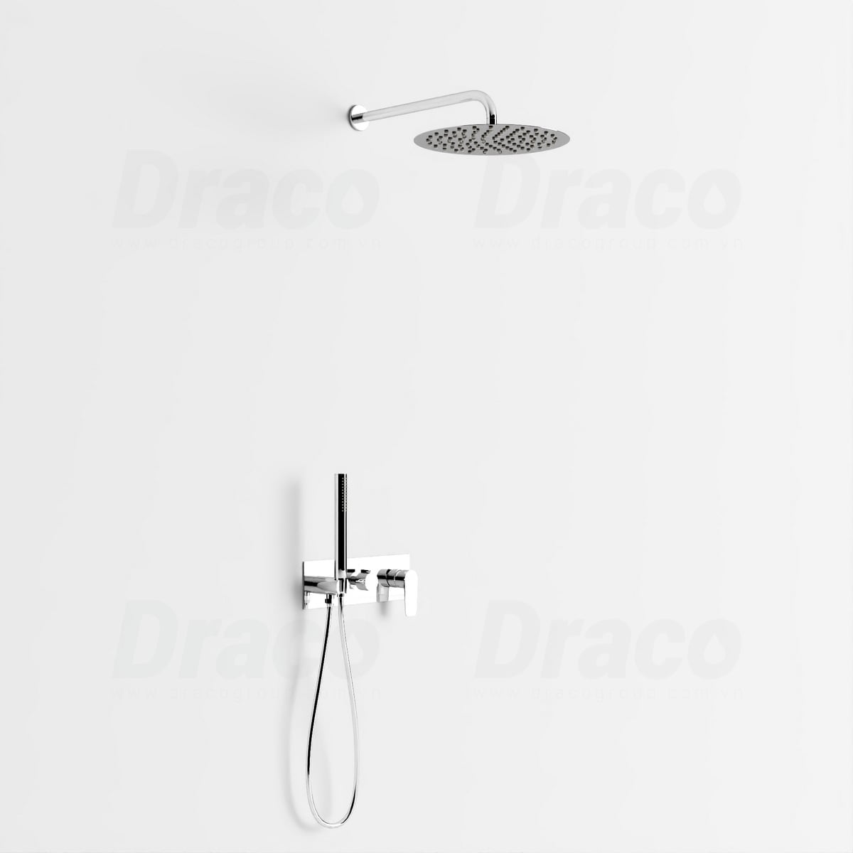 Sen tắm âm tường đồng thau mạ crom Draco F0314C