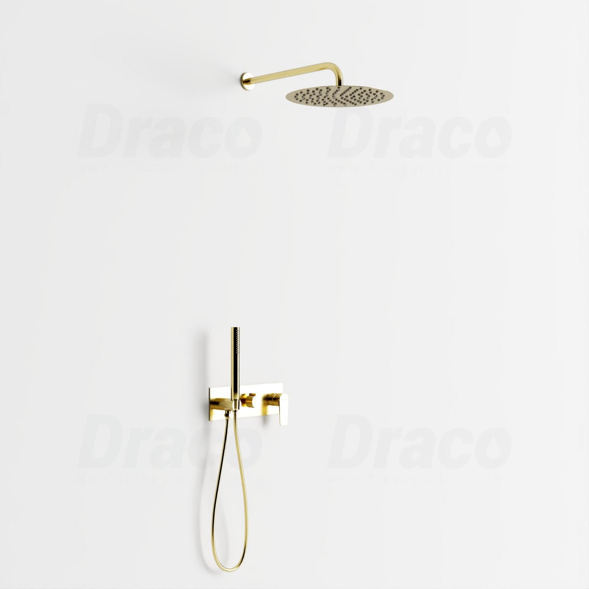 Sen tắm âm tường đồng thau phủ PVD vàng Draco F0314G