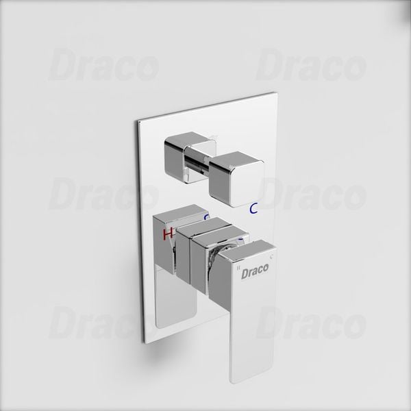 Sen Tắm Âm Trần Đồng Thau Có Thanh Trượt Sen Tắm Draco F0389CF - Crom