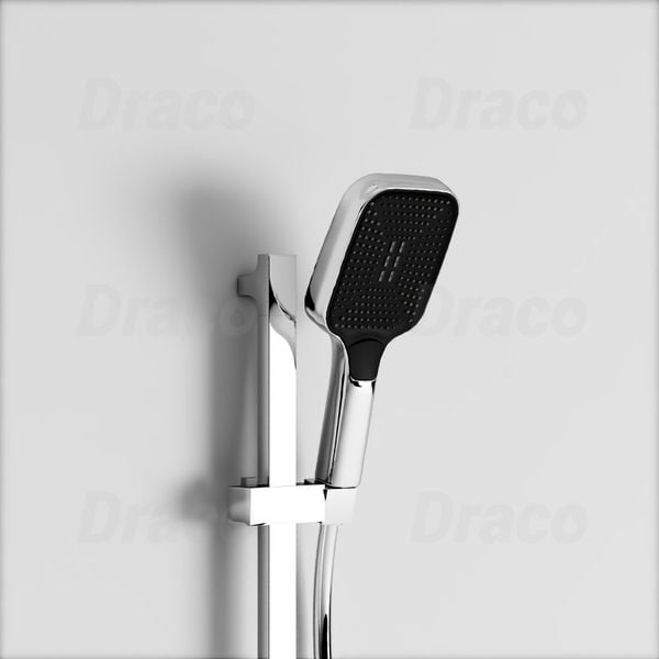 Sen Tắm Âm Trần Đồng Thau Có Thanh Trượt Sen Tắm Draco F0389CF - Crom