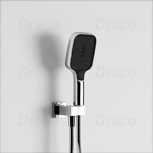 Sen Tắm Âm Trần Đồng Thau Dạng Nút Bấm Có Khóa Nhiệt Độ Draco F0390C - Crom