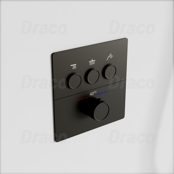 Sen Tắm Âm Trần Đồng Thau Dạng Nút Bấm Có Khóa Nhiệt Độ Draco F0390GR - Xám