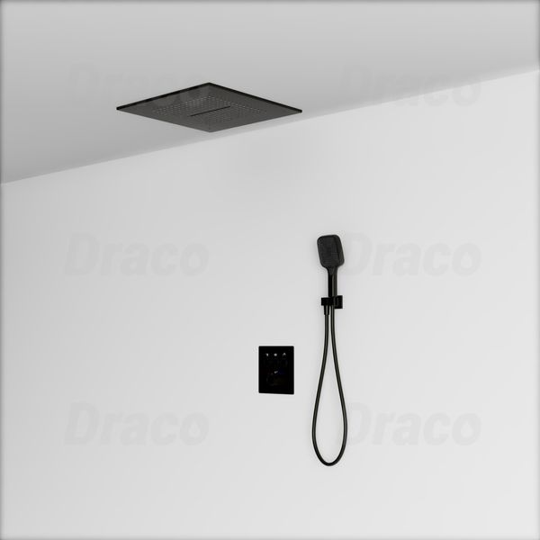 Sen Tắm Âm Trần Đồng Thau Dạng Nút Bấm Có Khóa Nhiệt Độ Draco F0390GR - Xám