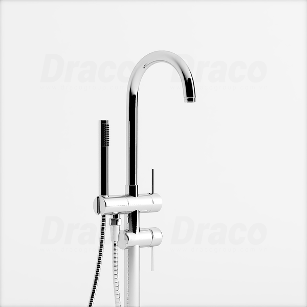 Sen Tắm Bồn Đứng Nóng Lạnh Inox 304 Kiểu Tròn Draco F0410