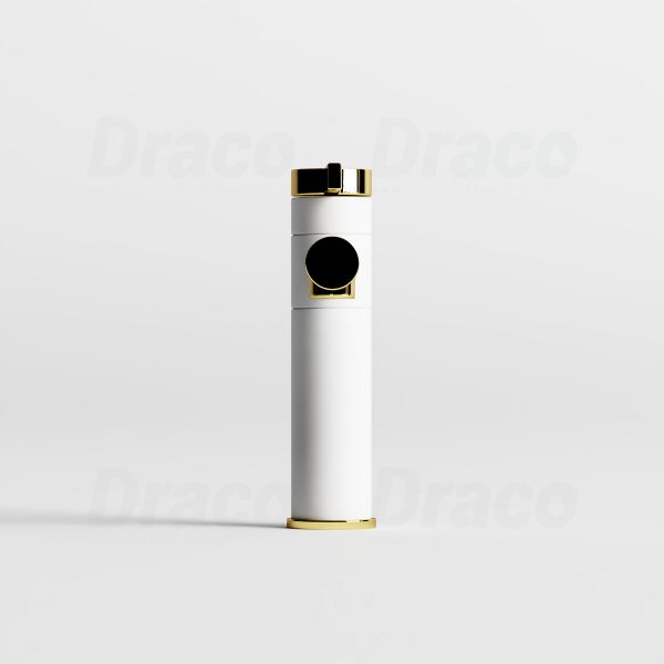 Vòi Lavabo Nóng Lạnh Đồng Thau Ống Tròn Đầu Mạ Vàng Draco F2122WA (Thấp)