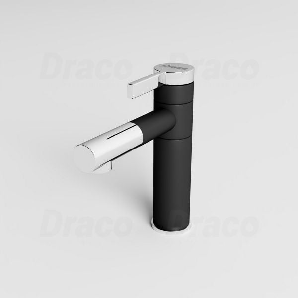 Vòi Lavabo Nóng Lạnh Đồng Thau Ống Tròn Đầu Mạ Crom Draco F2123BA (Thấp)