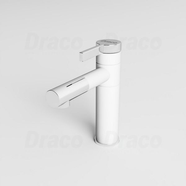 Vòi Lavabo Nóng Lạnh Đồng Thau Ống Tròn Đầu Mạ Crom Draco F2123 (Thấp)