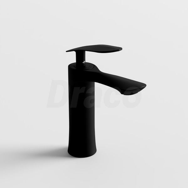 Vòi Lavabo Nóng Lạnh Đồng Thau Draco F2130BA (Thấp) - Màu Đen