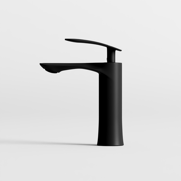 Vòi Lavabo Nóng Lạnh Đồng Thau Draco F2130BA (Thấp) - Màu Đen
