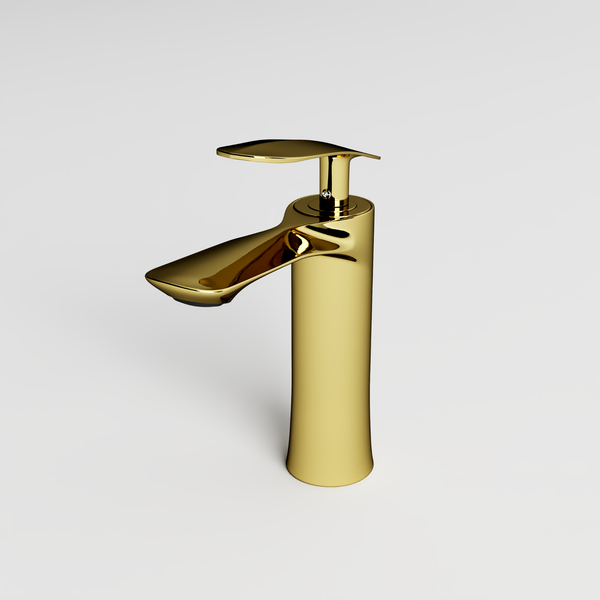 Vòi Lavabo Nóng Lạnh Đồng Thau Draco F2130GA (Thấp) - Màu Vàng