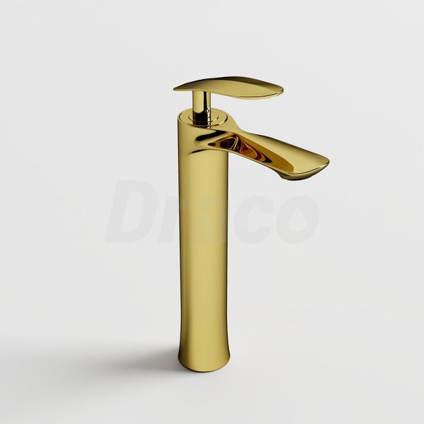 Vòi Lavabo Nóng Lạnh Đồng Thau Draco F2130GB (Cao) - Màu Vàng