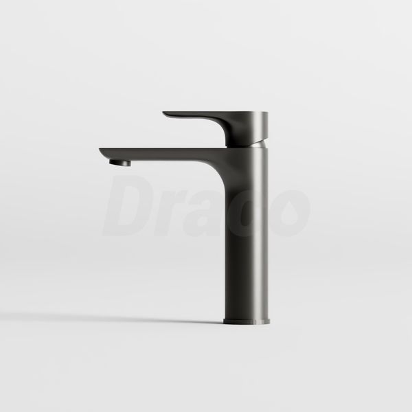 Vòi Lavabo Nóng Lạnh Đồng Thau Draco F2140GRA (Thấp) - Màu Xám