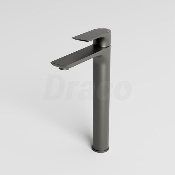 Vòi Lavabo Nóng Lạnh Đồng Thau Draco F2140GRB (Cao) - Màu Xám